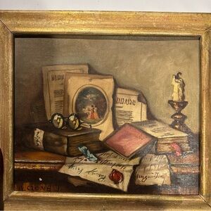 Still Life Oil Painting Wall Art - Brown & Gold Tones